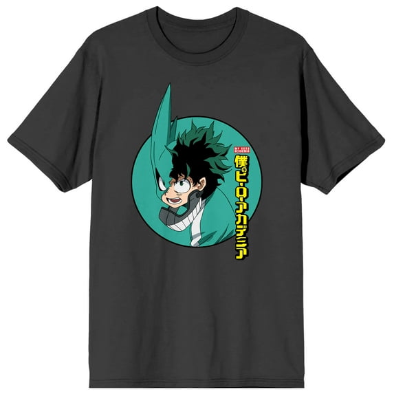 Deku Battle My Hero Academia Anime Character Mens Charcoal Graphic Tee - XXL
