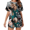 thumbnail image 1 of Deku My Hero Academia Izuku Summer Home Suit For Womens Short-Sleeved Pajama Set 2pcs Loungewear Soft Sleepwear T-Shirts Tee Shirt Top And Short Sleeping Pants, 1 of 8