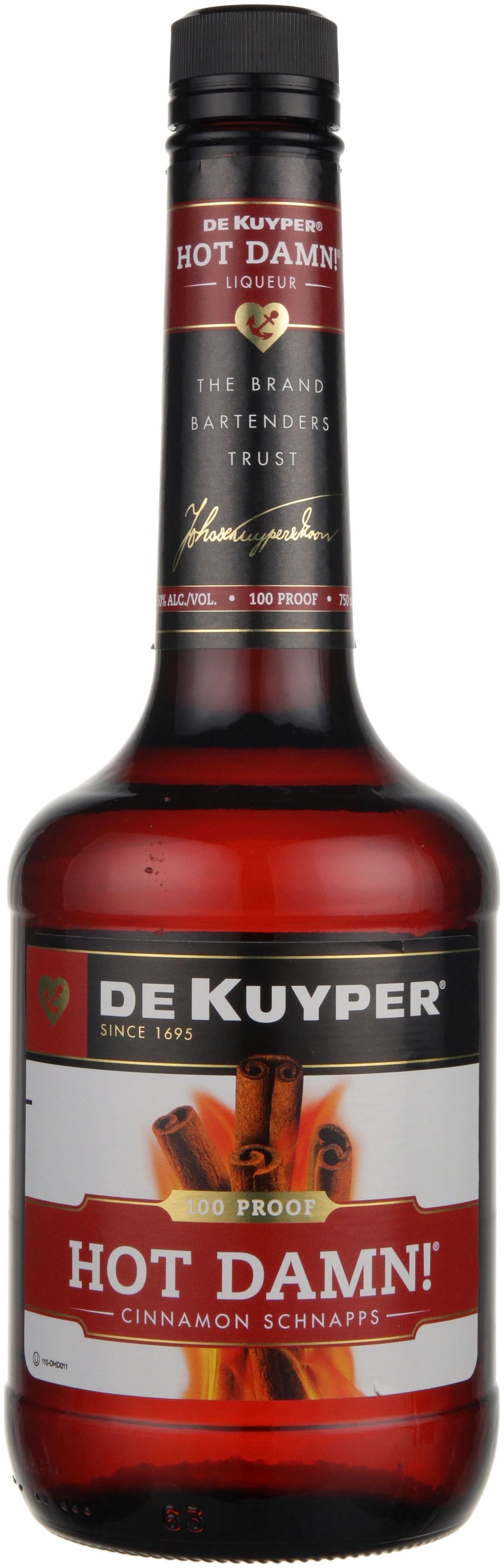 Dekuyper Hot Damn! Cinnamon Schnapps, 750 ml Bottle, ABV 15.0