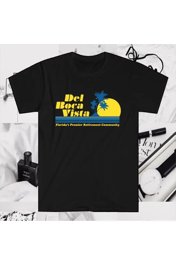 Del Boca Vista Florida Retirement Community Men's Black Size S to 5XL