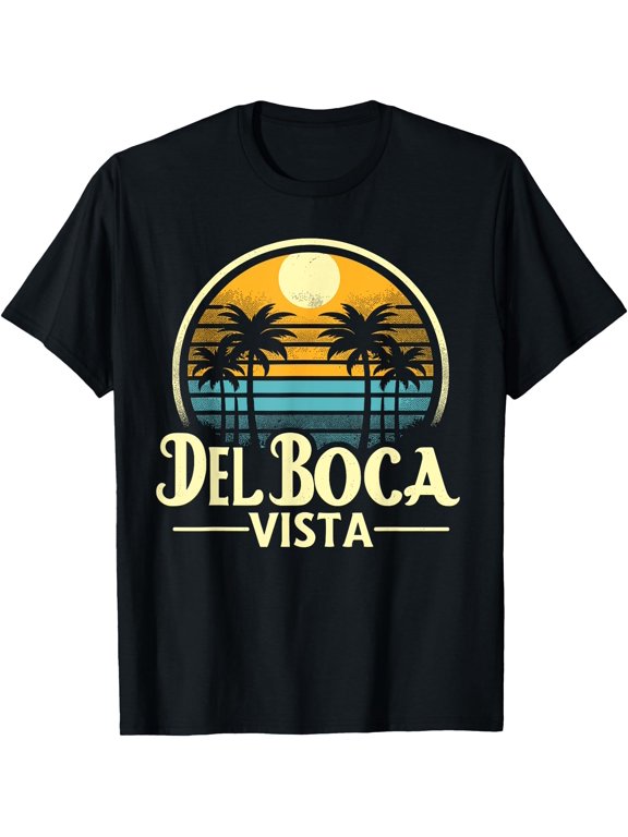 Del Boca Vista Retro Sunset Florida Vintage T-Shirt