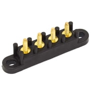 Del City Boat 4 Stud Terminal Block 70001 | Matte Black Plastic