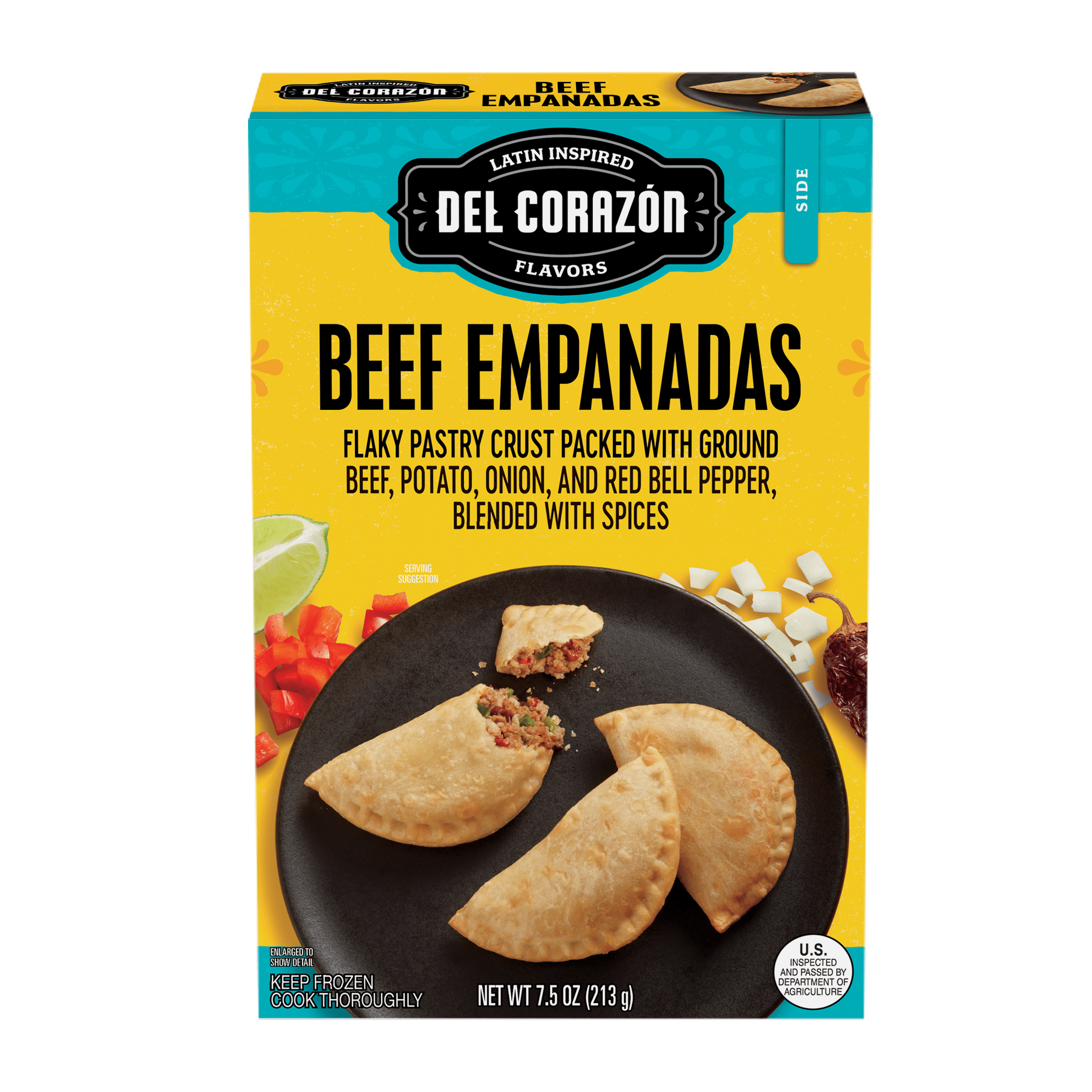 Del Corazón Beef Empanadas, 7.5 oz (Frozen)