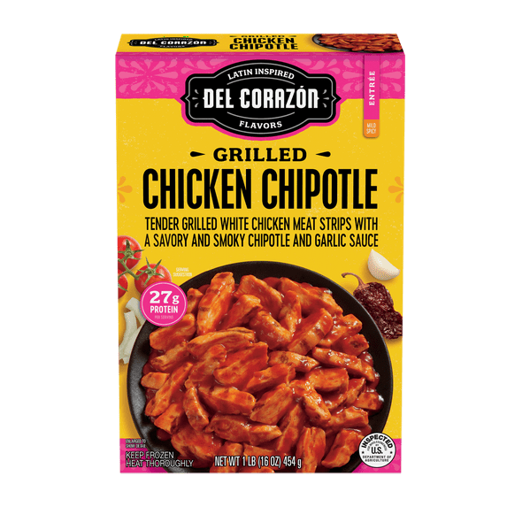 Del Corazon Grilled Chicken Chipotle, 16 oz (Frozen Meal)
