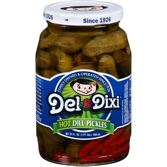 Del Dixi? Hot Dill Pickles 22 fl. oz. Jar