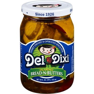 Del-Dixi Jalapeno Bread-N-Butters Pickles, 16 fl oz