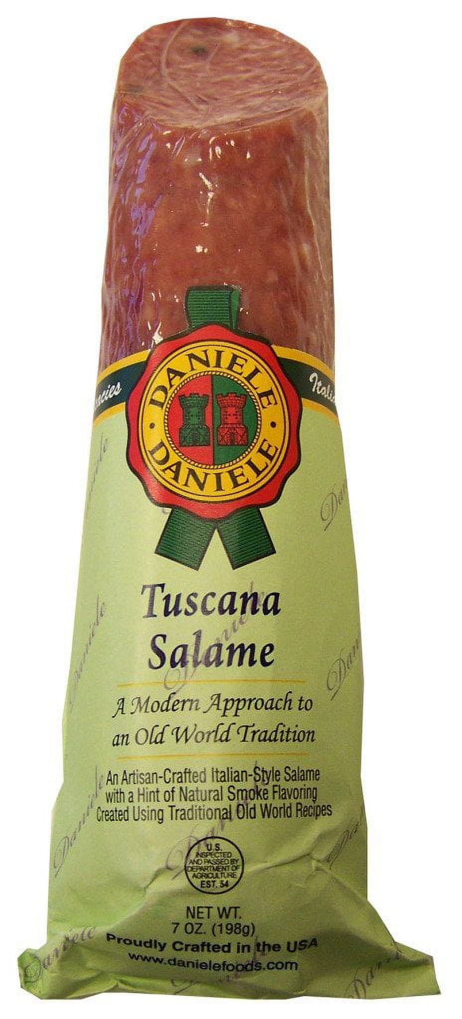 Del Duca Italian Style Sausage, Uncured Hard Salami Chub, 7 oz Paper