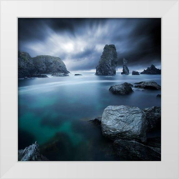 Del Grosso, Sebastien 15x15 White Modern Wood Framed Museum Art Print Titled - Turquoise
