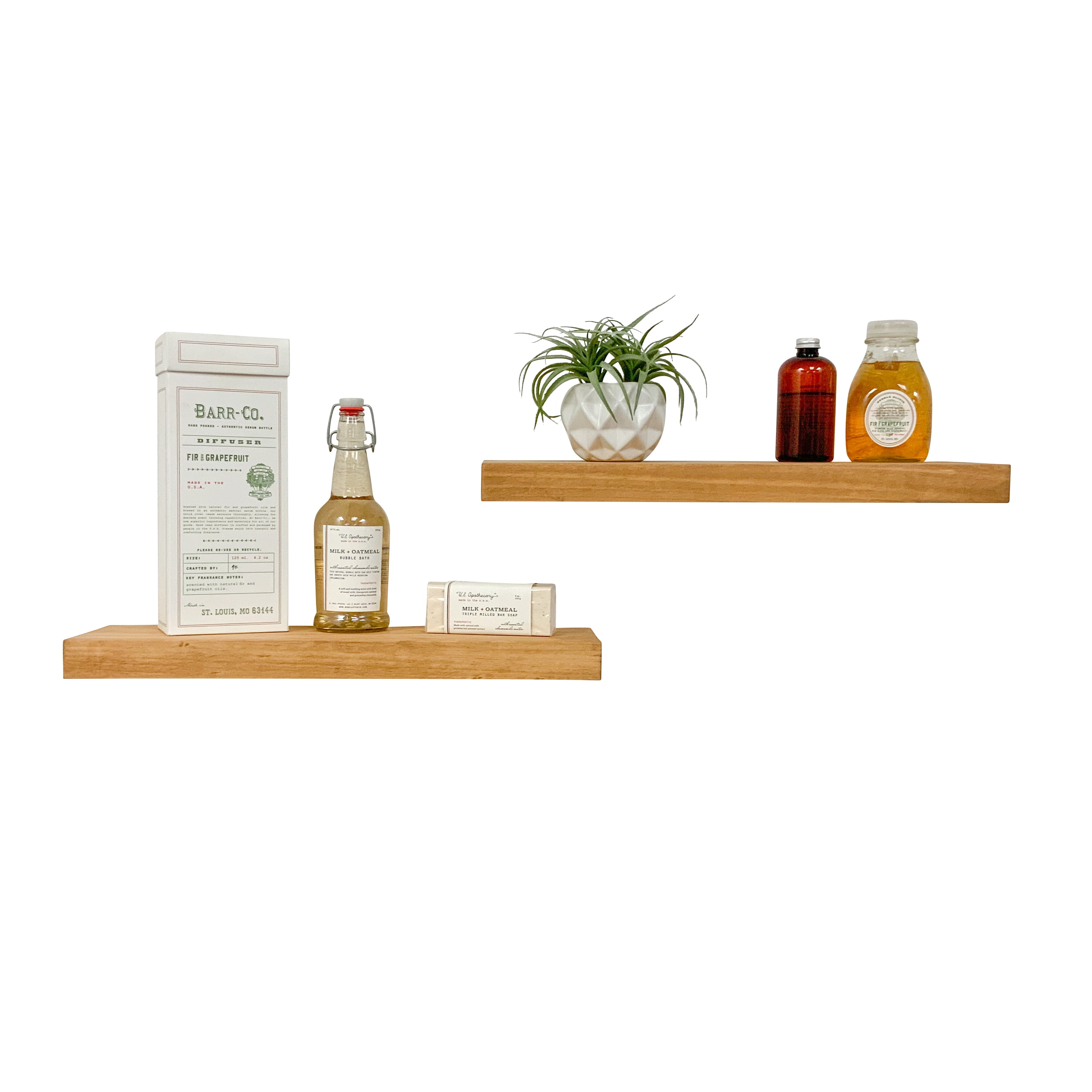 20 inch wide floating sales shelves