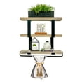 thumbnail image 1 of Del Hutson Designs Gray 24inch Ziggy Tiered Wall Shelf with Towel Rack, 1 of 3