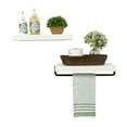 Del Hutson Designs Rustic True Floating Wood Shelf with Towel Rack