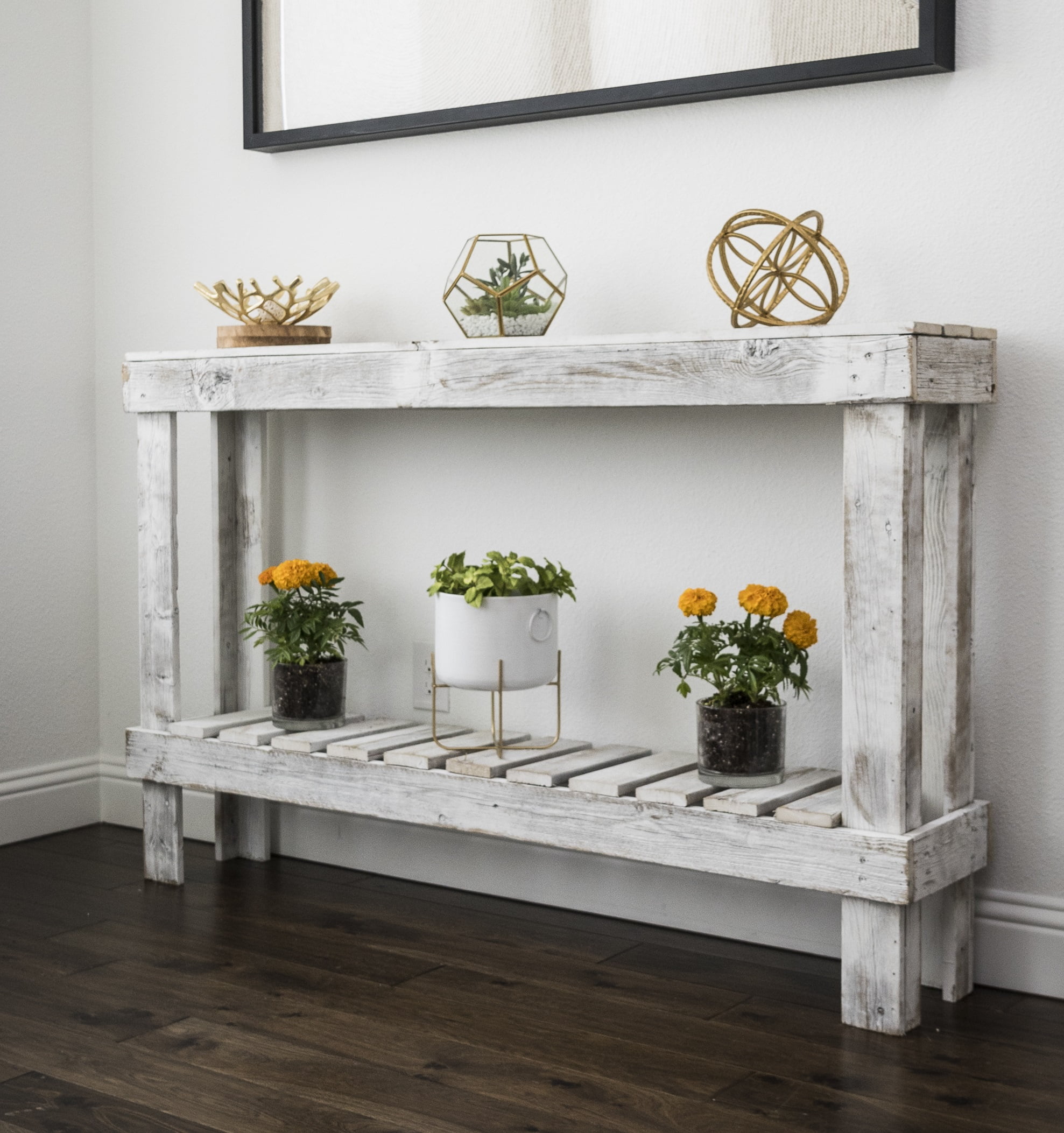Del Hutson Large Rustic Barnwood Sofa Table