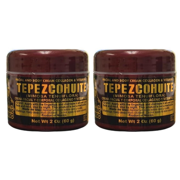 Del Indio Papago 2 PACK Tepezcohuite Night Cream 60gr/ 2.02Fl Oz - Mexican Beauty- Reduce Expression Lines - Clarifies Skin Imperfections - Provides elasticity - Natural Ingredients
