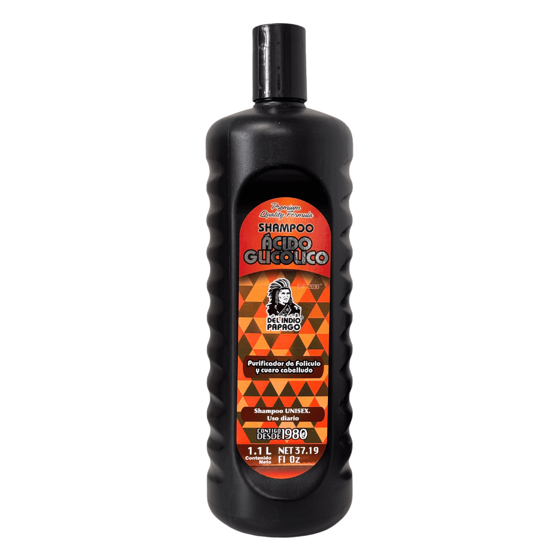 Del Indio Papago Acido Glicolico Shampoo For Removal of Dandruff and Saclp Renewal, 1.1 Lt.