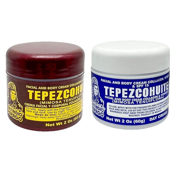 Del Indio Papago Tepezcohuite Day Cream (2oz) + Night Skin Cream (2 oz) BEAUTY  COMBO!! Tepezcohuite