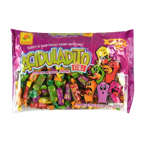 Del La Rosa Aciduladito Candy, 100 Count