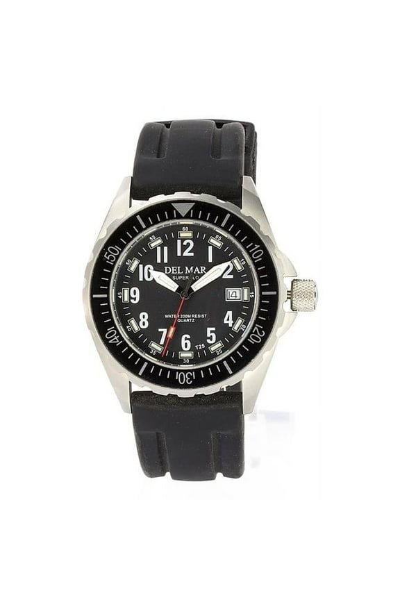 Del Mar 50254 200 m Stainless Steel Super Luminous Dial Strap Watch