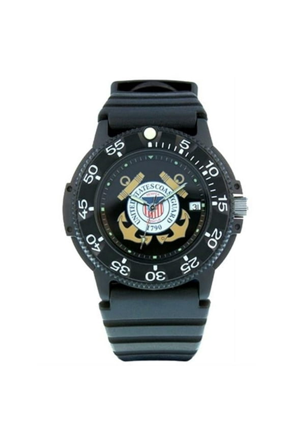 Del Mar 50444 Mens Coast Guard Military Watches - Black Case