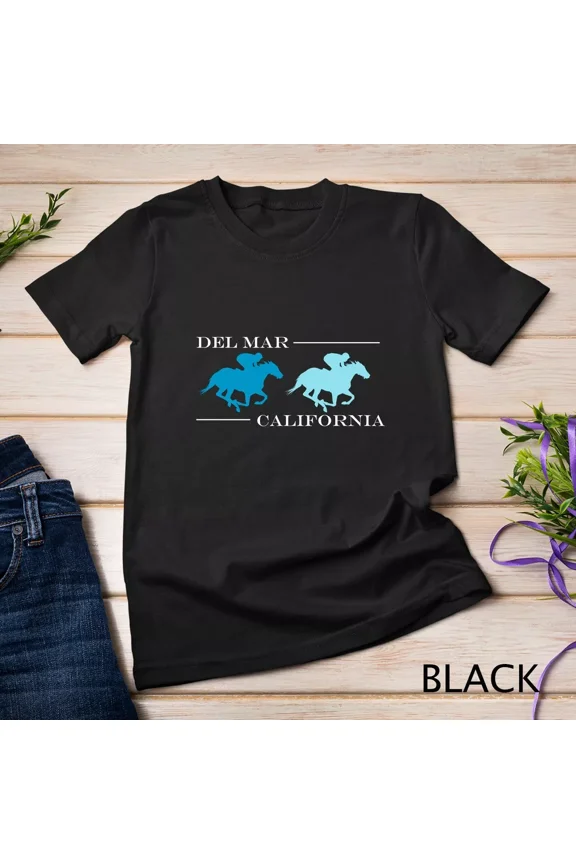 Del Mar California Horse Racing Elegant Track Event Retro Style Unisex T-Shirt, up to size 5XL