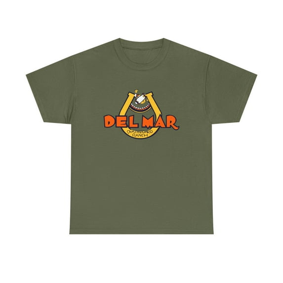 Del Mar Skateboard Ranch Vintage 80s Skateboarding T Shirt Print - Military Green / 4XL