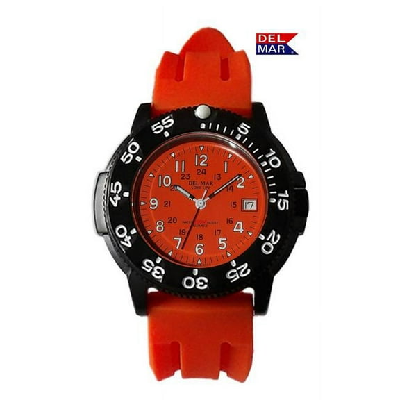 Del Mar Watches 50386 Men's Sand Key Dive 200 M Orange Face & Watch Strap 6