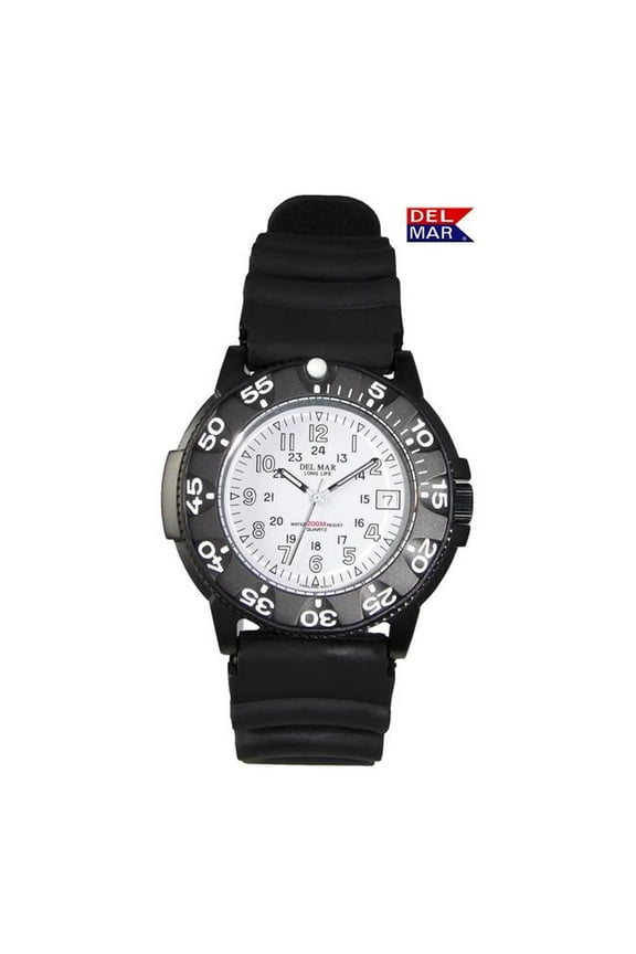 50513 Men's Sand Key Dive 200 M White Face, PU Rubber Strap 3