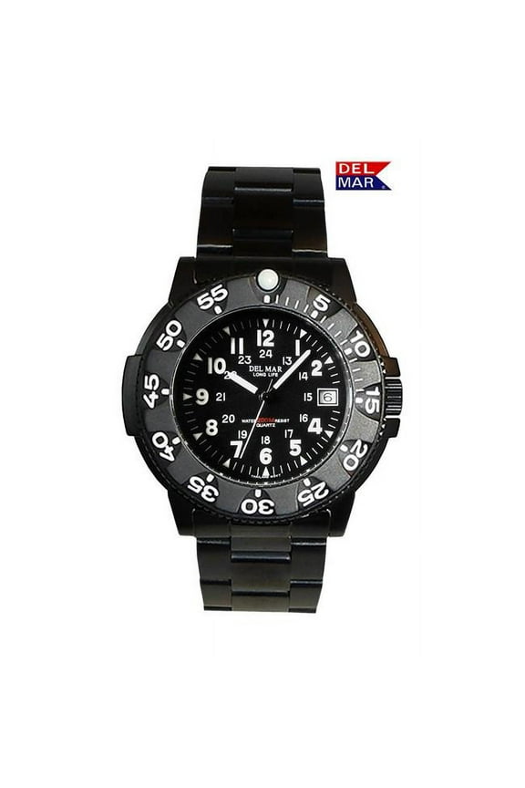 50516 Men's Sand Key Dive 200 M Black Face, Black Metal Bracelet 6