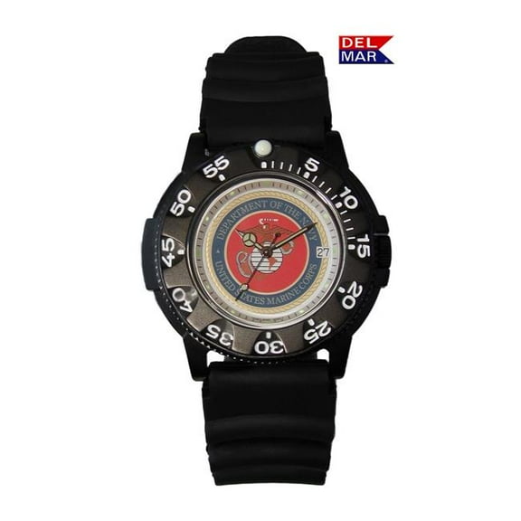 Del Mar Watches 50517 Del Mar Watches Men's U.S. Marine Corps Dial Military Watch - Black Strap 7