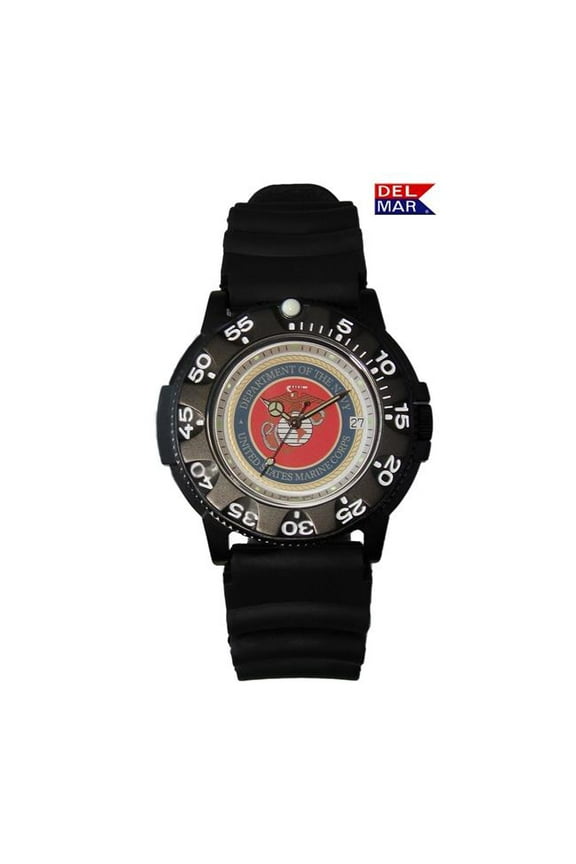 50517 Del Mar Watches Men's U.S. Marine Corps Dial Military Watch - Black Strap 7