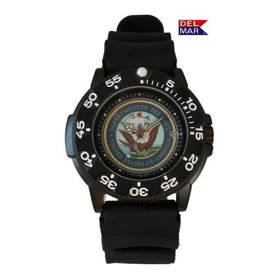 Del Mar Watches 50518 Del Mar Men's Navy Sailor Military Watch - Black Strap 8