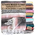 thumbnail image 1 of Del Mex Authentic Mexican Blanket, Woven in Mexico, 70" x 50" Falsa for Outdoors (Pink), 1 of 7