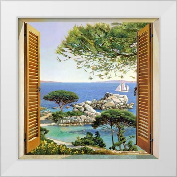 Del Missier, Andrea 15x15 White Modern Wood Framed Museum Art Print Titled - Finestra sul Mediterraneo