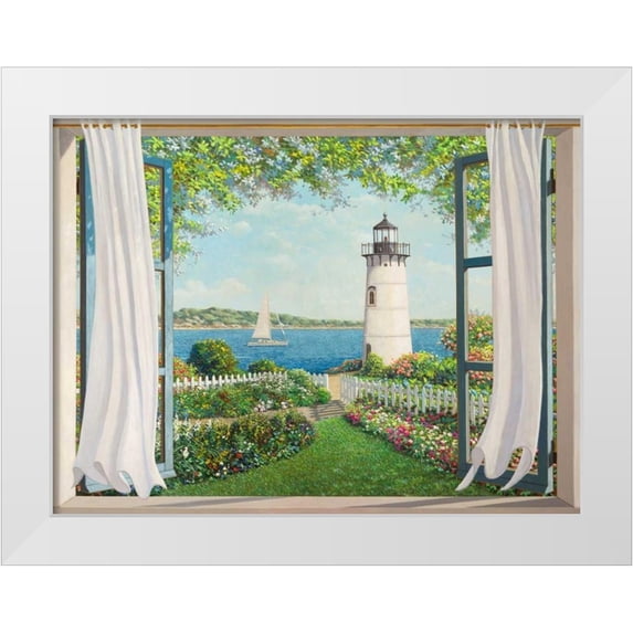Del Missier, Andrea 24x19 White Modern Wood Framed Museum Art Print Titled - Finestra sul faro