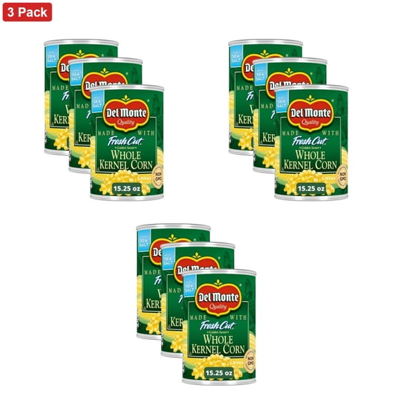 Del Monte 3 Pack/15.25oz Each Golden Sweet Whole Kernel Corn