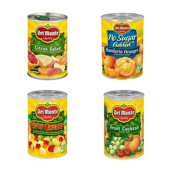 Del Monte All-Day Fruit Variety Pack 8-Can Assortment in Juice Perfect from Breakfast to Dessert