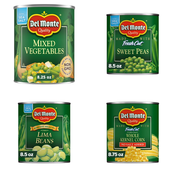 Del Monte Assorted Canned Vegetables 8.5 oz, 8 Pack