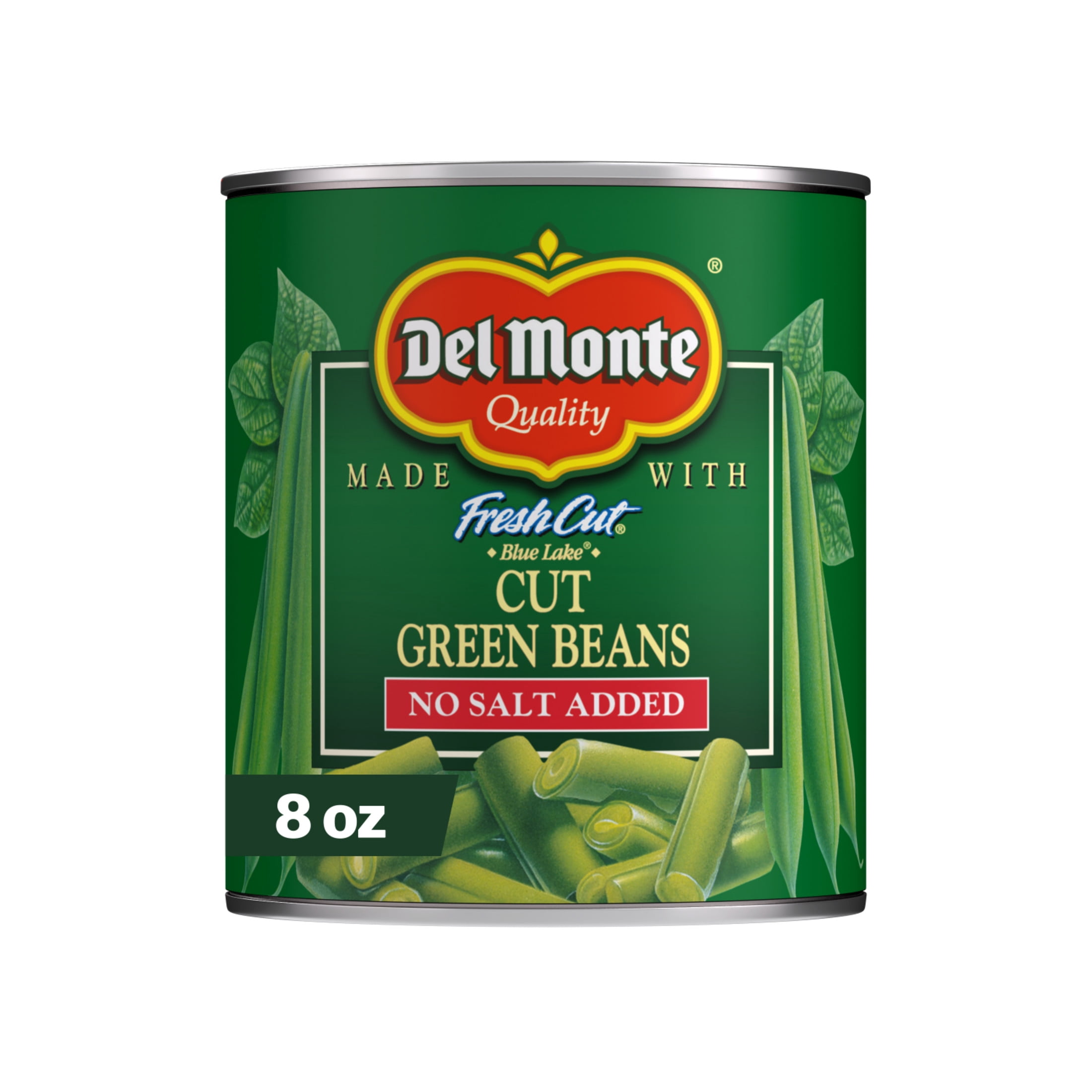 Del Monte Blue Lake No Salt Added Cut Green Beans, 8 oz Can, Canned Vegetables