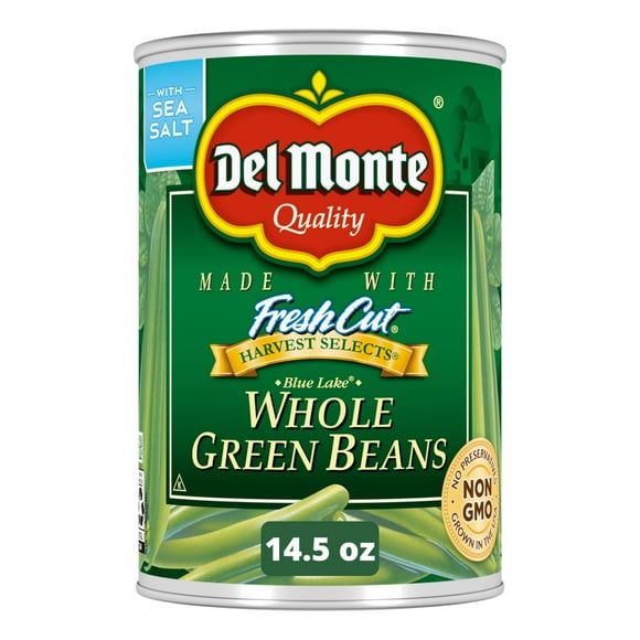 Del Monte Blue Lake Whole Green Beans, Canned Vegetables, 14.5 oz Can