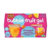 Del Monte Bubble Fruit Pineapple Gel Tropical Fruit Cup Snack with Popping Boba, 4.5 oz Cups (Pack of 4)