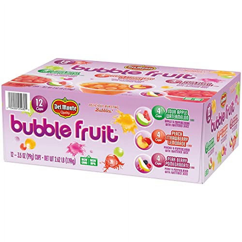 Del Monte Mixed Flavor Bubble Fruit Cups, Variety Pack, 12 Count, 3.5