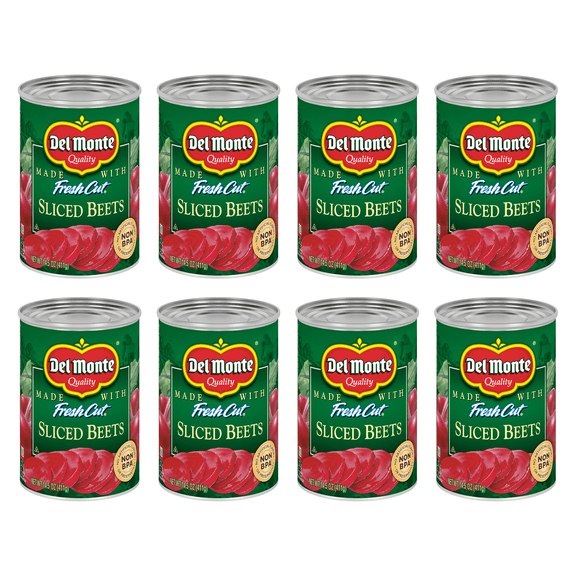 Del Monte Canned Beets Sliced Canned Vegetables, 14.5 oz Can (Pack of 8)