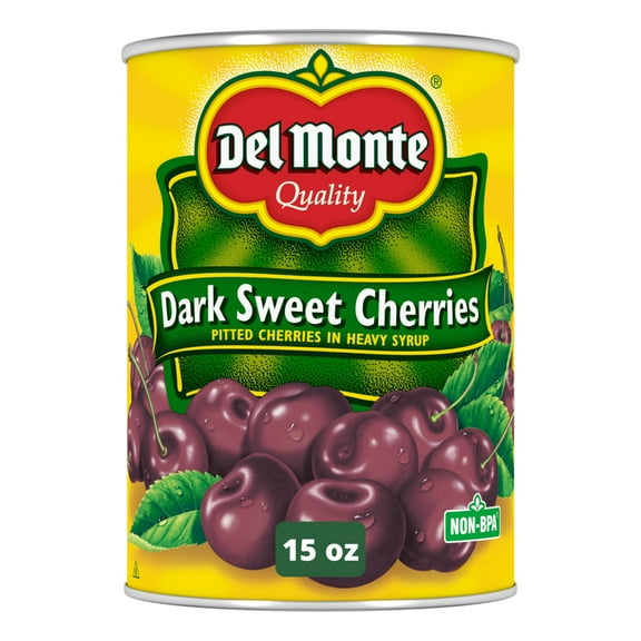 Del Monte Canned Dark Sweet Pitted Cherries, Heavy Syrup, 15 oz Can