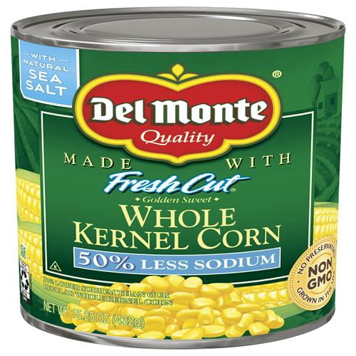 Del Monte Canned Fresh Cut Golden Kernel Corn, 15.25 Ounce Less Sodium ...