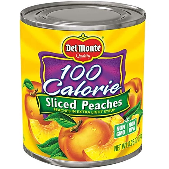 Del Monte Canned Sliced Peaches in Extra-Light Syrup, 8.25oz, 12ct ...