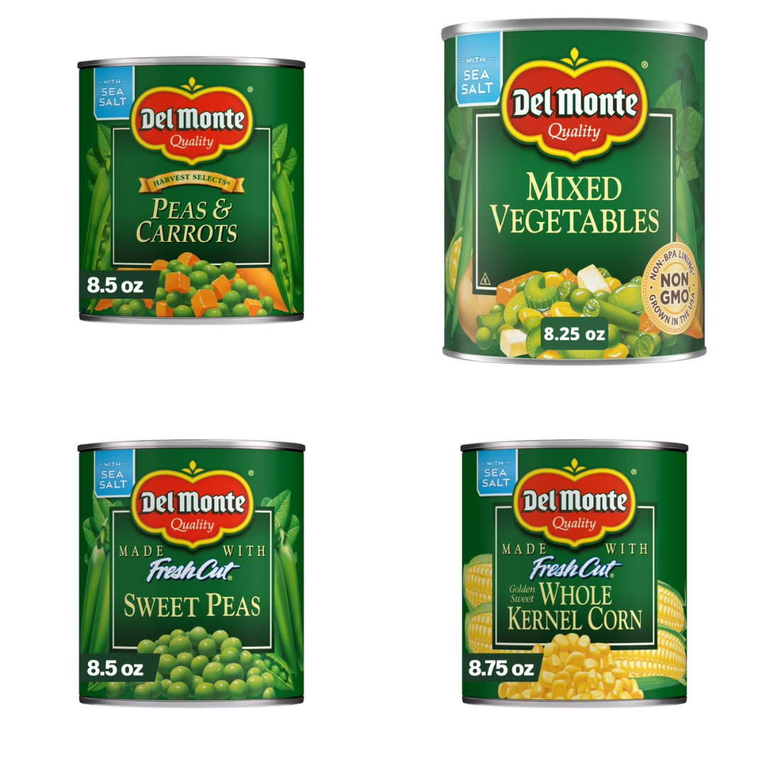 Del Monte Canned Vegetables Variety Pack 8.5 oz Cans, 8 Count