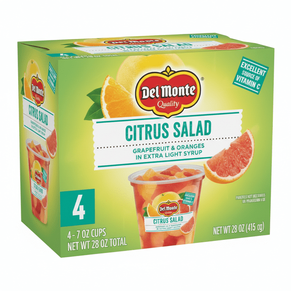 Del Monte Citrus Salad Fruit Cup Snack 7 oz Cup ( 4 Cups )