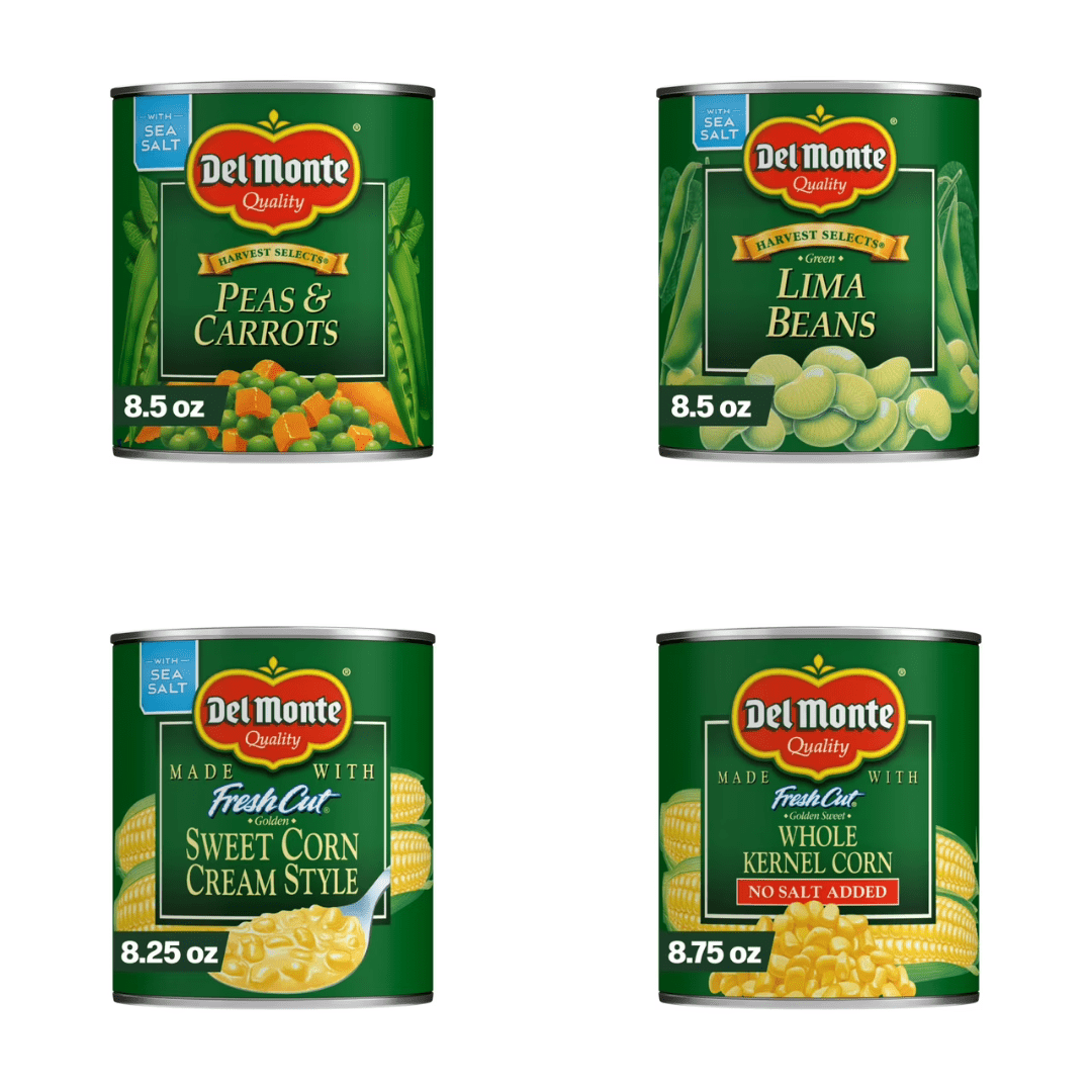 Del Monte Classic Canned Vegetables 8.5 oz, 8 Count Variety Pack