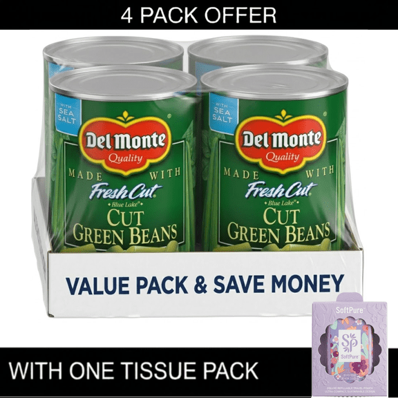 Del Monte Cut Green Beans, Canned Vegetables, 14.5 oz Cans