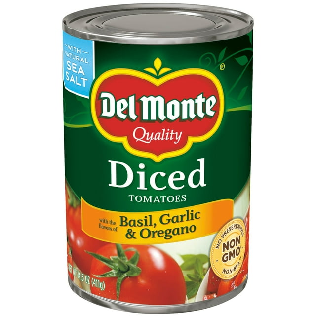 Del Monte Diced Tomatoes With The Flavors Of Basil, Garlic & Oregano