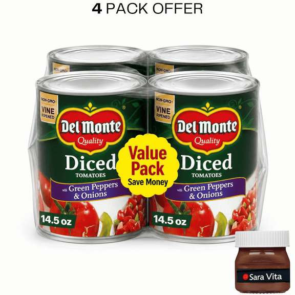Del Monte Diced Tomatoes with Green Peppers & Onions, 14.5 oz